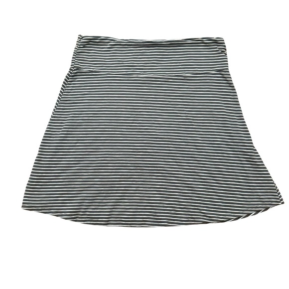 Toad&Co Chaka Skirt Gray White Striped Organic Cotton Large - Picture 5 of 8